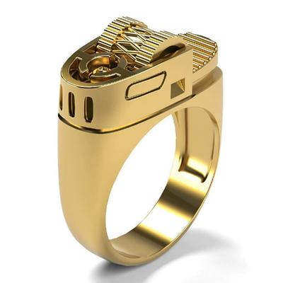 Nueva joyería de gran venta joyería anillo creativo de personalidad forma de encendedor