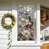 Rainbow Window Privacy Film, Decorative Static Cling Stickers, Heat Control & UV Blocking Glass Cling, Waterproof 100x45cm Static Glass Sticker for