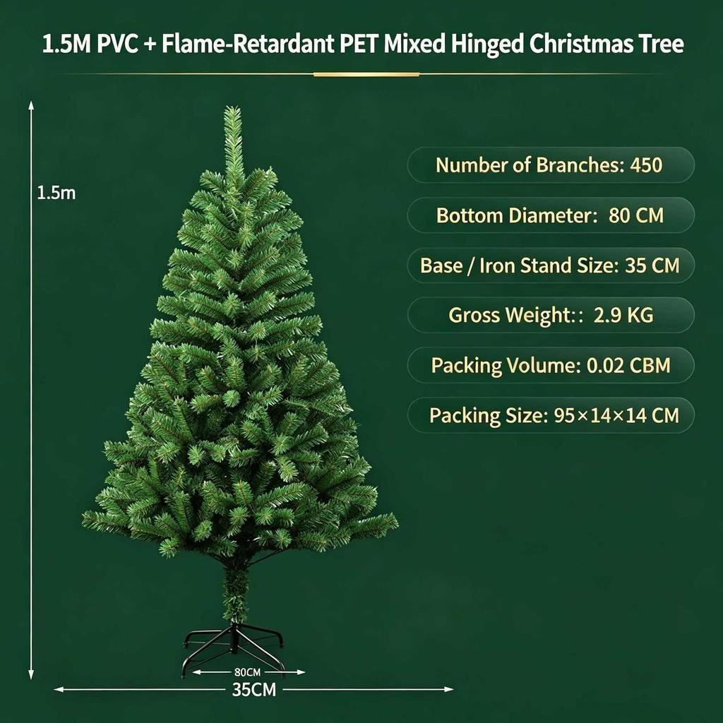 PVC Encrypted Christmas Tree with Pointed Top for Mall and Hotel Decorations