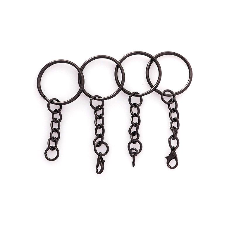 Gun Black Metal Key Chain Doll DIY Jewelry Handmade Accessory