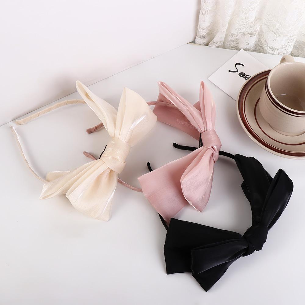 Hair Accessories Headwear Bright Silk Hairband Women Headband Korean Style Hairband Bow Hair Hoop