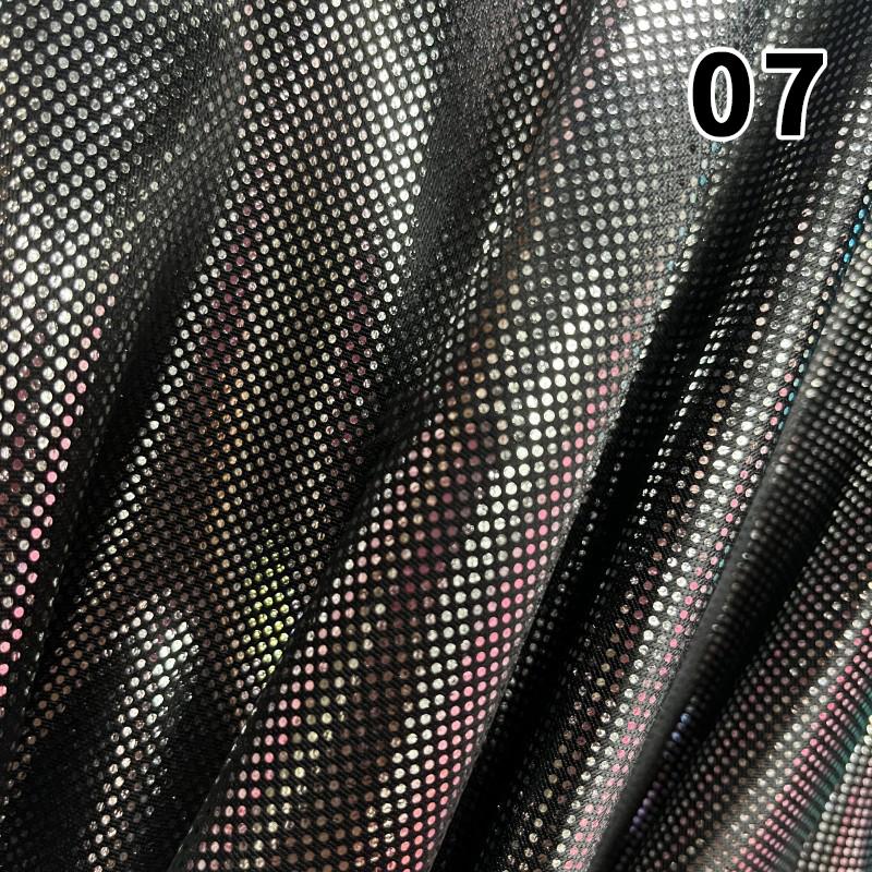 1*1.5M 2025 New Shiny Laser Dot Flocked Elastic Fabric High Stretch Knitting for Costume Stage Decor Sofa Backpack Diy Crafts