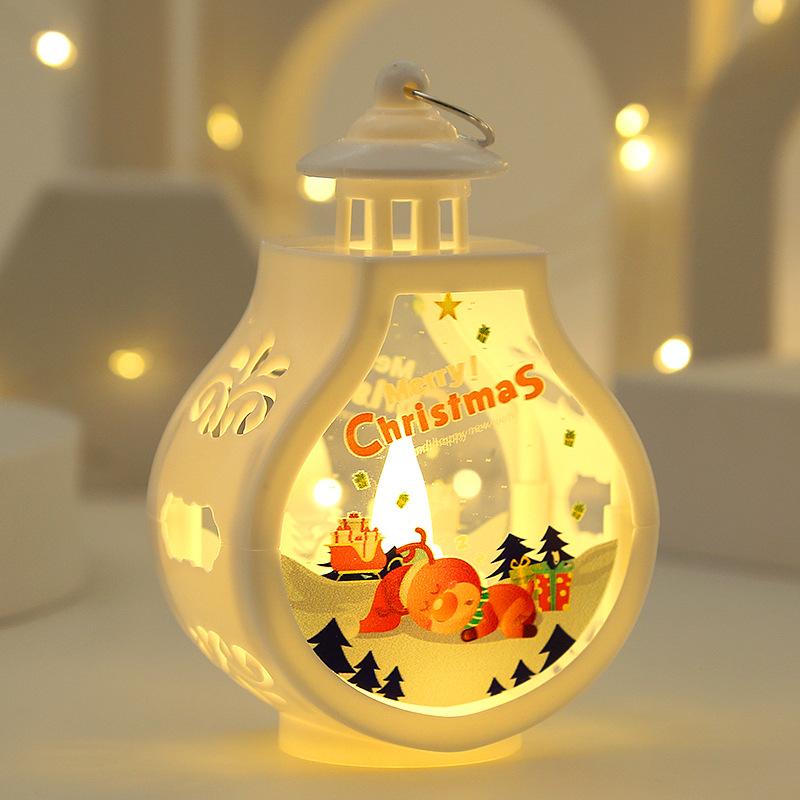 Christmas Candle Wind Lamp Table Ornaments Lamp Night Lamp Old Man Snowman Santa Claus Elk Christmas Gift Light Decorative Light