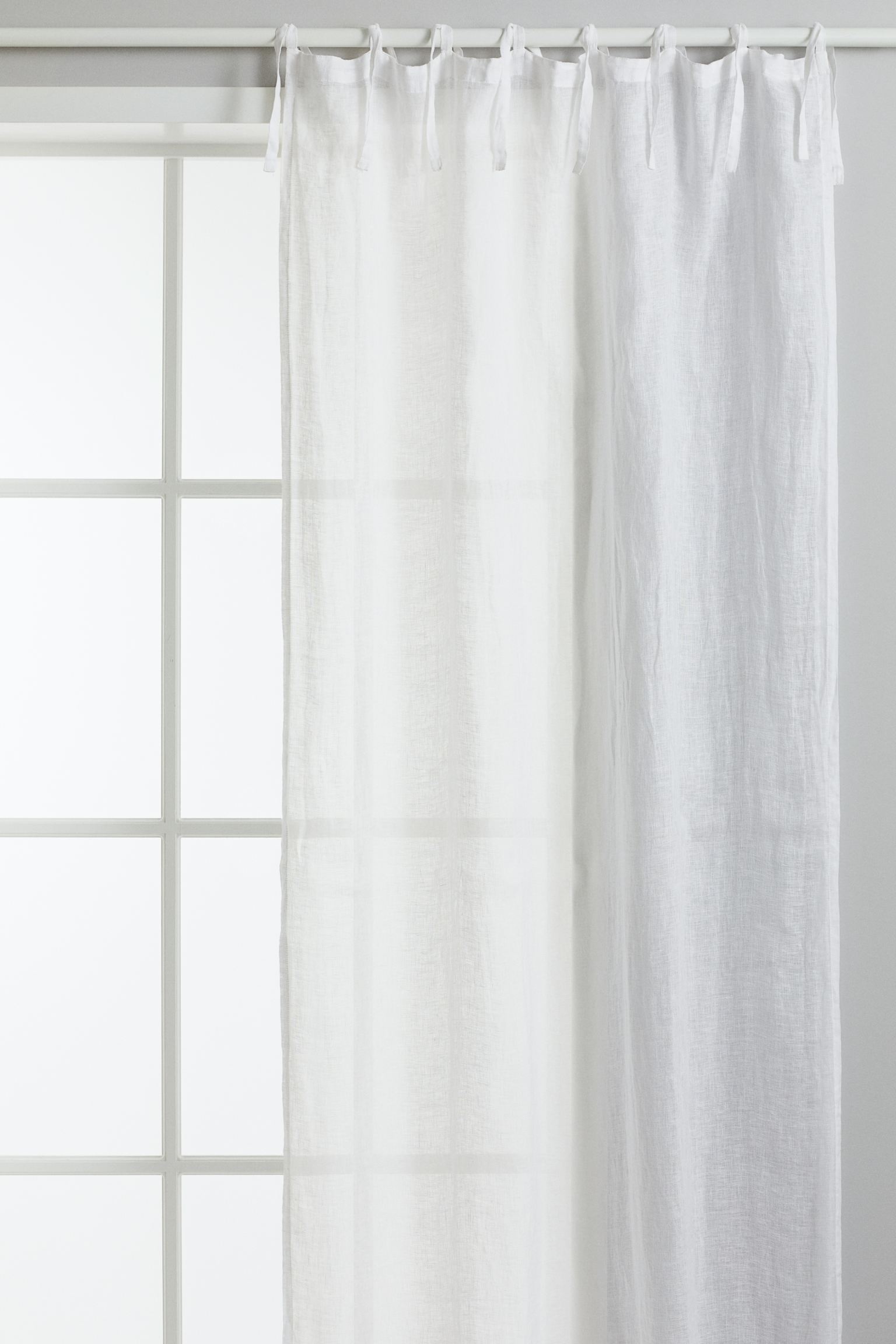 

2 пары льняных штор по длине