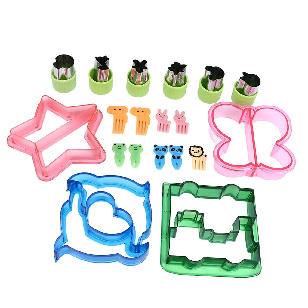 20pcs Sandwich Cutter for Kids Vegetable Cutter Shapes Sets Mini Cookie Cutters Fruit Stamps Mold
