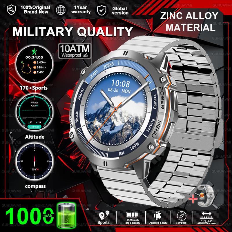 New T-REX3 1000mAh Large Battery Durable Adult Smart Watch GPS Compass Altimeter 10ATM Waterproof BT Call Sports Smartwatch Men