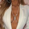 Water Drop Shaped Chest Rest European And American Sexy Beach Fashion Rhinestone Chest Women'S Body Chain