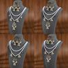 Double Pearl Tassel Bells Earrings Necklace Set Women'S Bohemian Court Fashion Jewelry
