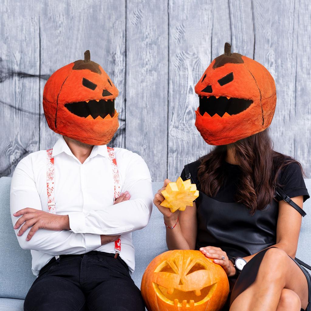 Halloween Decoration Pumpkin Hood, Fun Halloween Decoration, Motorcycle Hood, Festive Atmosphere, Gift For Men And Women