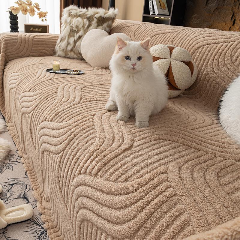 High-Quality American Style Anti-Cat Scratch Sofa Cover with Plush Sofa Cushion Protection