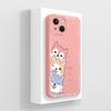 Smartphone Case For iPhone 13 14 15 16e Pro Max Mini Plus Lazy Kitten Pretty Flowers Pattern Liquid Silicone Shockproof Advanced Shell For iPhone Capa