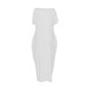Summer new fashion women's solid color short-sleeved long casual dress