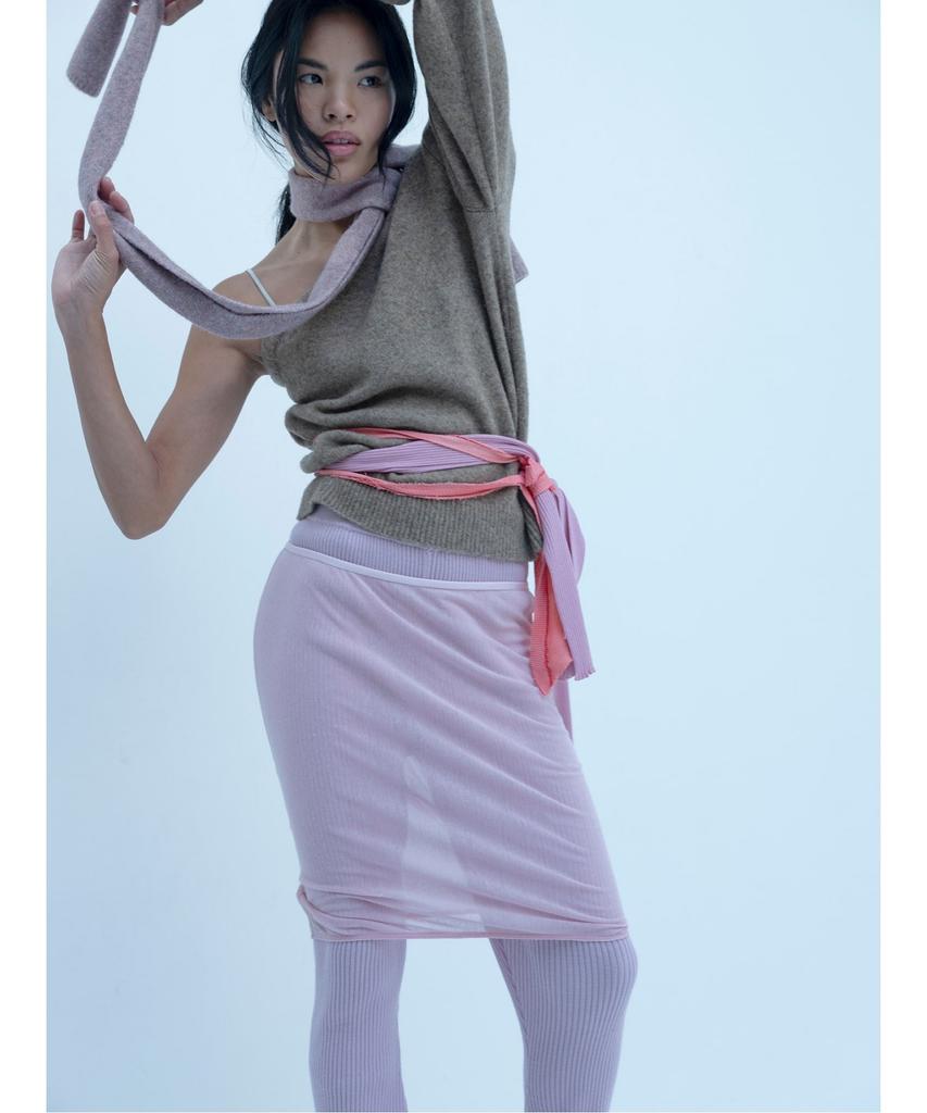 Anggae Moss Oneoff Shoulder Pullover Beige