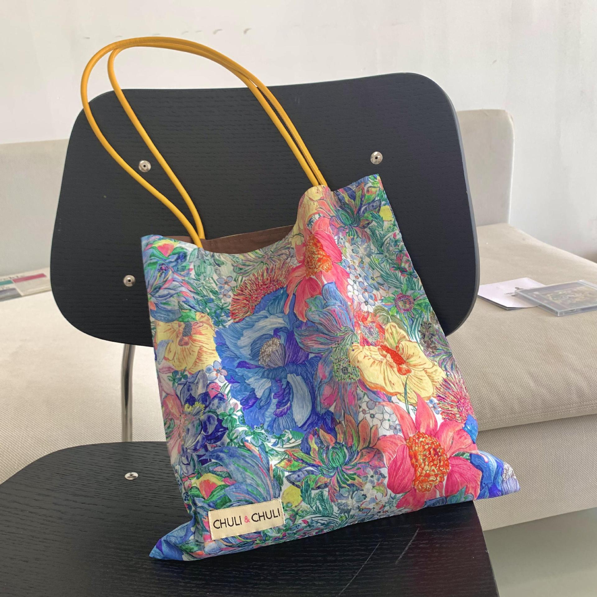 

Холщовая сумка-тоут Ocean Flower Blue - Женская сумка через плечо высокого класса, в стиле кэжуал, новый дизайн. One Size