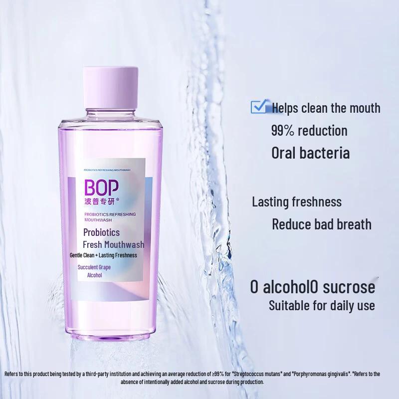 bop Probiotic Fresh Mouthwash, Succulent Grape Flavor, 500ml