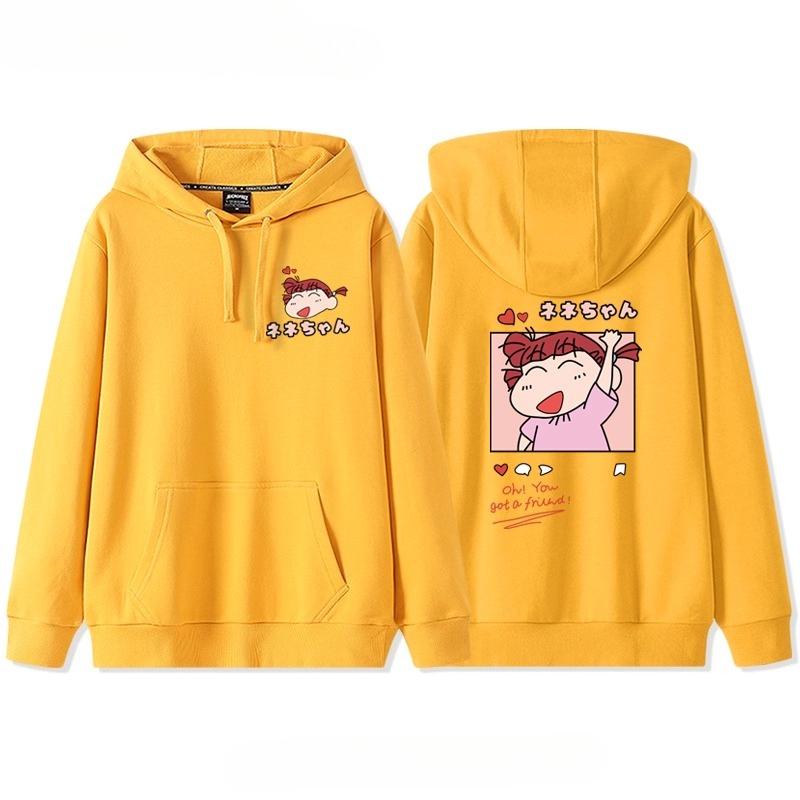 Neuer Crayon Shin-chan Couple Pullover Herbst und Winter Pullover mit Kapuze Kordelzug Pullover Damen Ins Trend Locker Kapuzenjacke