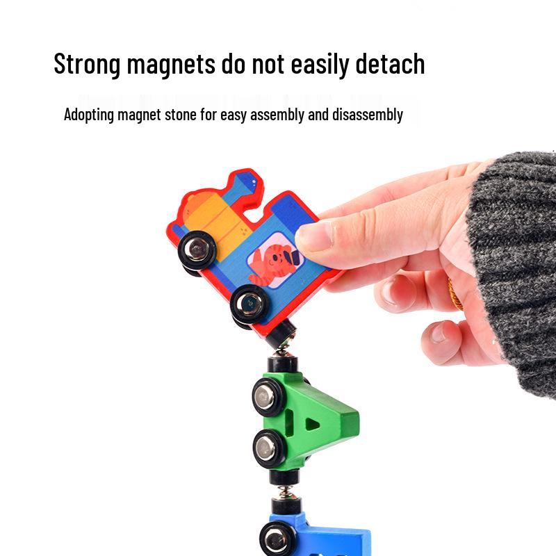 Magnetic Wooden Train Blocks: Educational Stacking Game for Kids