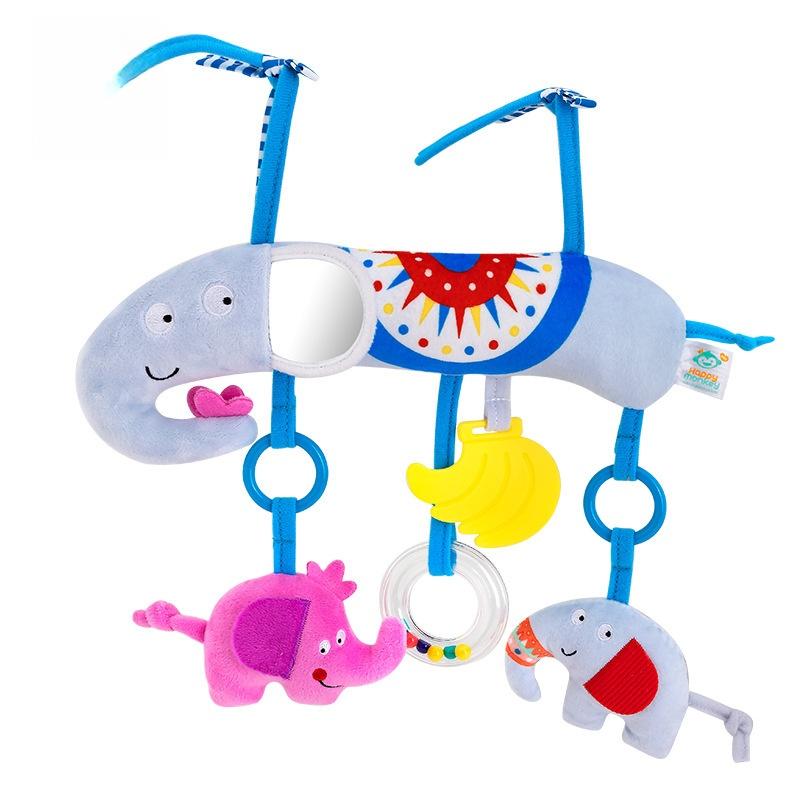 Jouets d'arche pour poussette de bébé Jouet suspendu d'activité pour siège auto Peluche douce pour bébé avec son Carillon éolien Poupées pour bébé Cadeau pour nouveau-né
