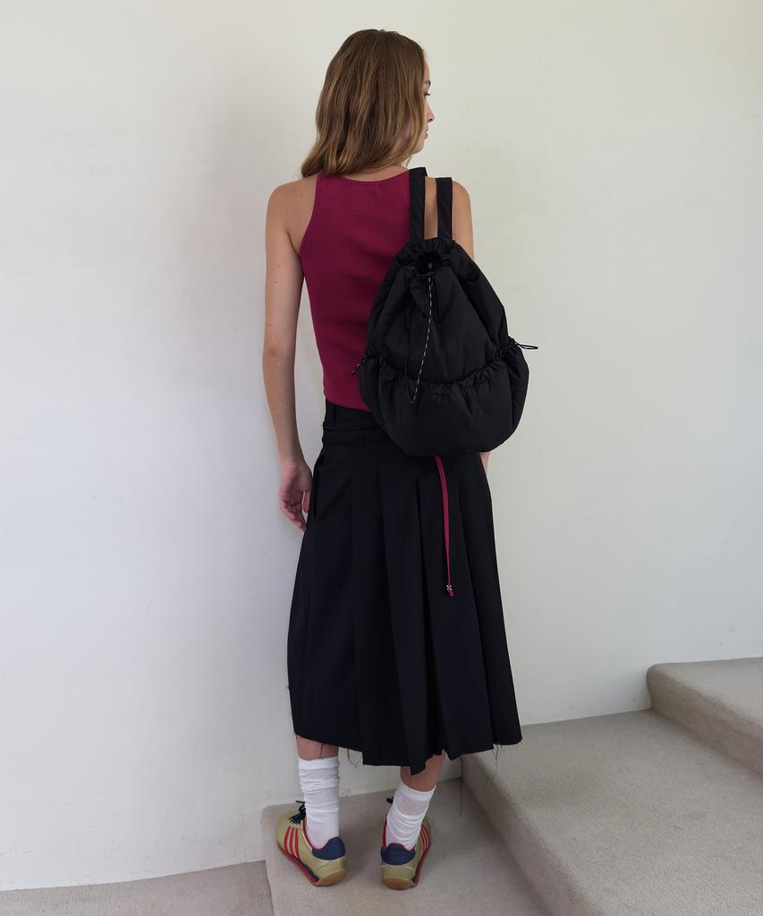 Diagonal Drawstring Light Bag (Black)