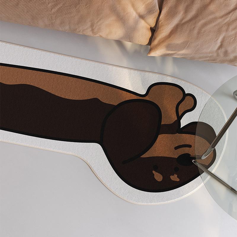 Дизайн ковра с собакой таксой Простой плюшевый домашний креативный коврик для зоны Коврик для спальни Мультяшный прикроватный ковер