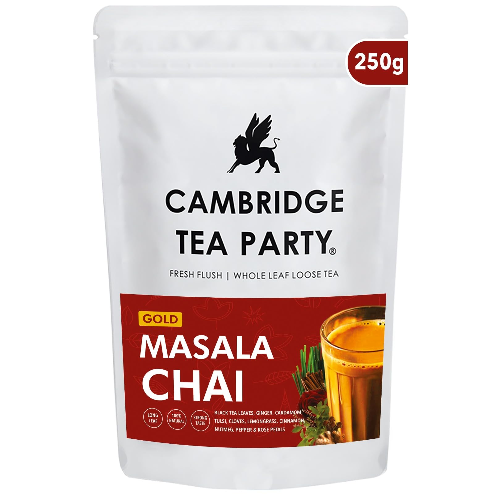 Cambridge Tea Party 8 Spices Masala Chai Patti Tea Powder CTC, 250 g