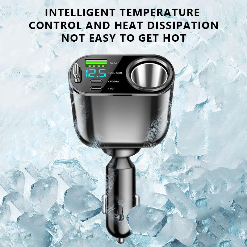 SEAMETAL Car Charger 66W USB Super Charge Phone Charger Adapter PD USB-C QC3.0 Multi Port Phone Charging