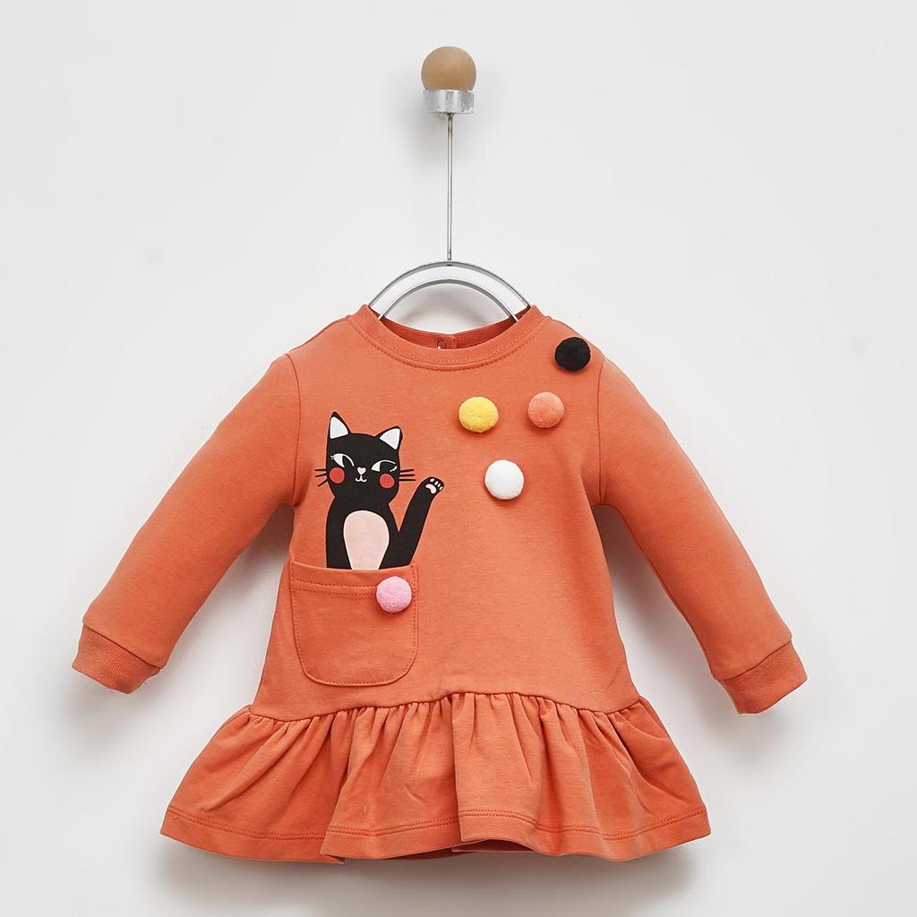 Buy Panco Orange Baby Girl Knitted Dress 2021GB26014 at affordable prices — free shipping, real