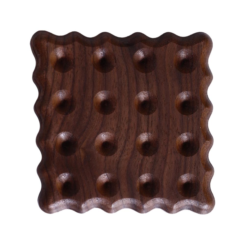 Drewniana podkładka pod kubek w kształcie ciastka, uroczy uchwyt na napoje pod kubek do herbaty, kawy, dekoracja zastawy stołowej, trwała dekoracja kuchenna, domowy podkładka