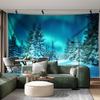 1pcs Large Aurora Borealis Snowy ForestTapestry Wall Hanging Geometry Hippie Tapestry Home Room Decor Aesthetic Decoration