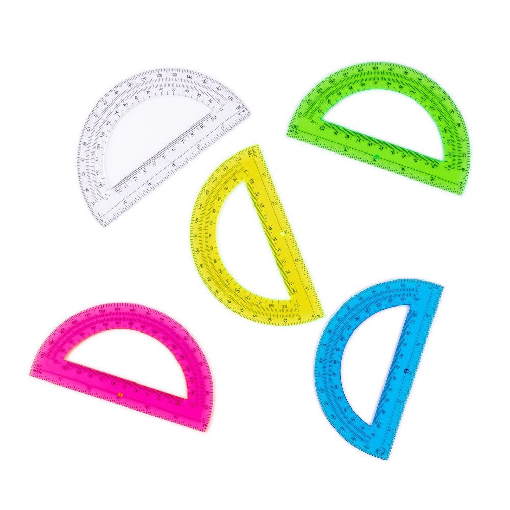 180 Degrees Math Protractors Translucent Plastic Protractor Angle   Measurement