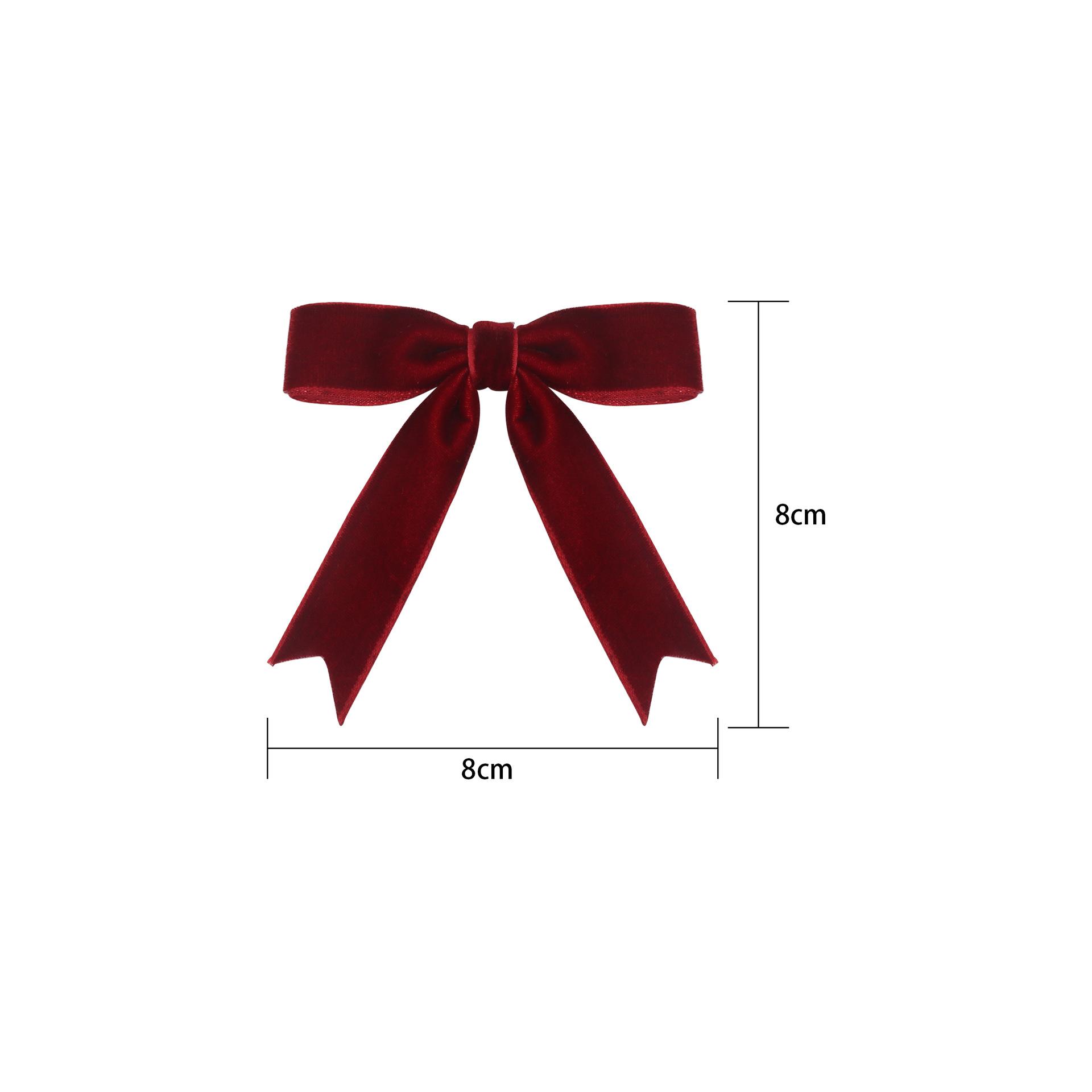 

Рождественский красно-зеленый бархатный галстук-бабочка ручной работы с ласточкиным хвостом, украшение для рождественской елки и подарочной коробки, 50 штук, праздничные ленточные банты для праздничного декора 8 x 8cm красный