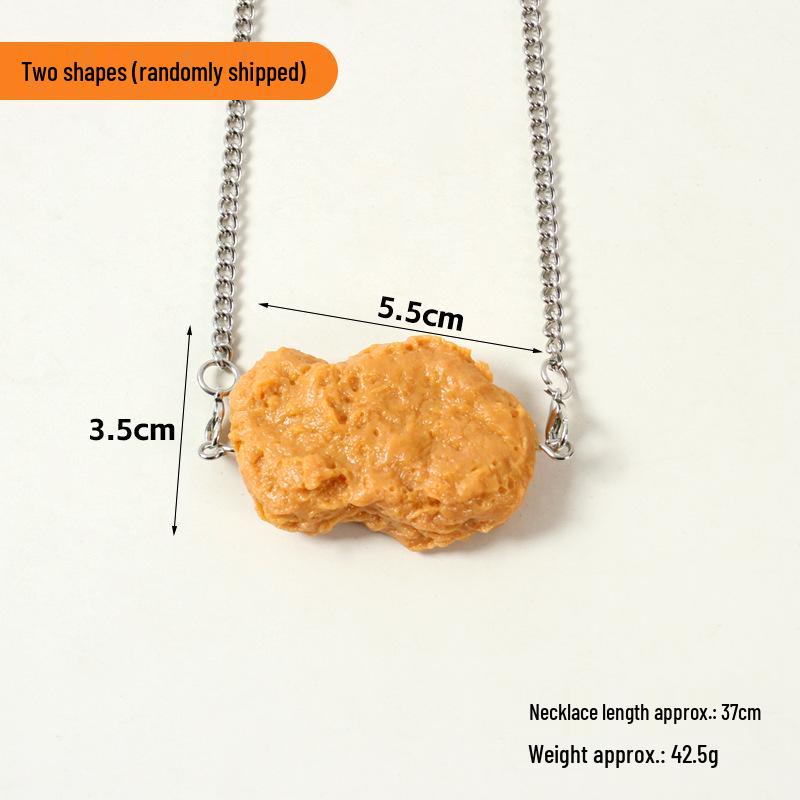 Trendy KFC Fried Chicken & Nugget Necklace – Creative Food-Inspired Accessory