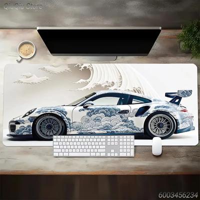 Alfombrilla de Ratón Grande para Superdeportivo Deportivo, Genial Patrón de Coche de Carreras, Alfombrilla Extendida para Escritorio, Base de Goma Antideslizante para PC de Gaming, Escritorio de Oficina