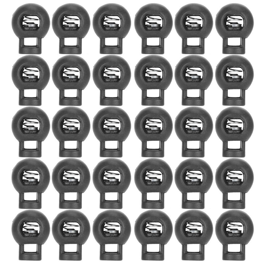 300pcs Spring Loaded Cord Locks Single Hole Toggle Stopper Spring Clip  Luggage Accessories чёрный
