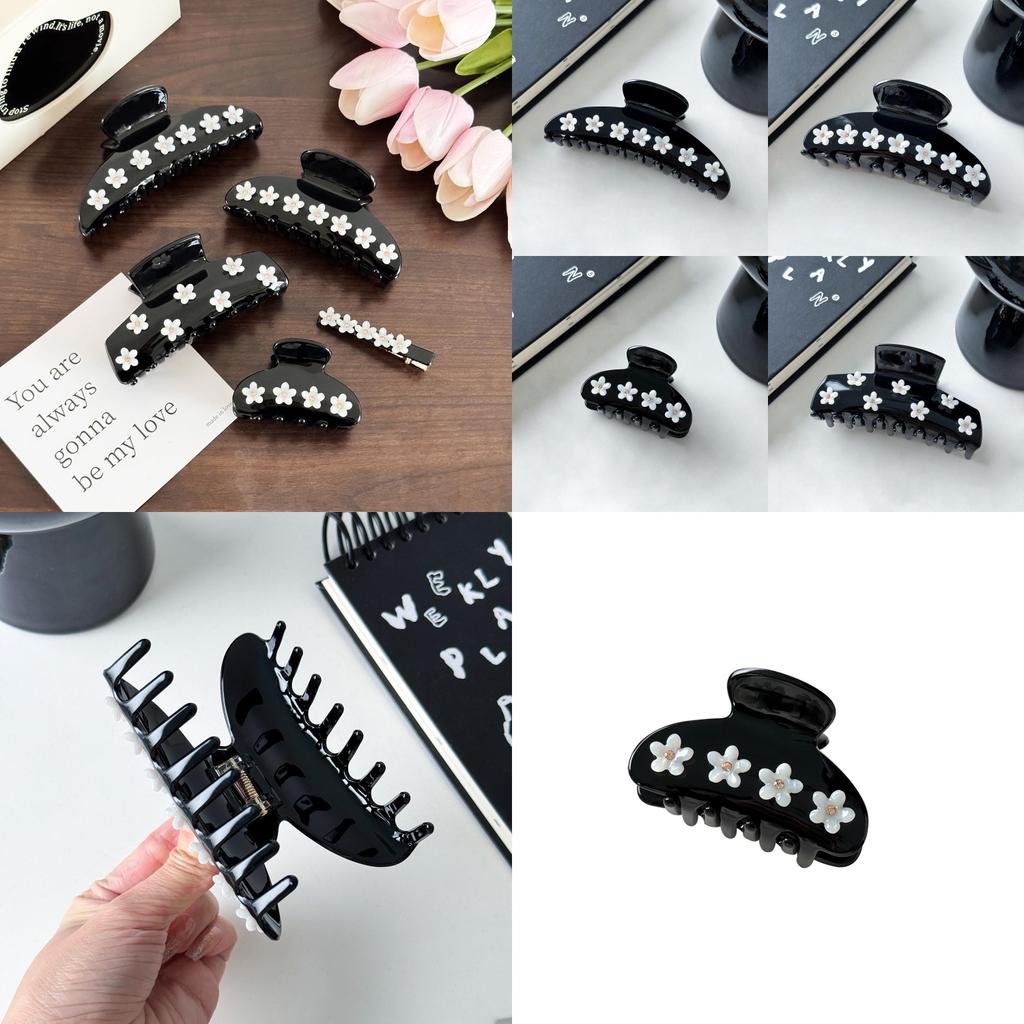Luxurious Oversized Flower Hair Claw Charming Acetate Rhinestone Grab Clip For Women