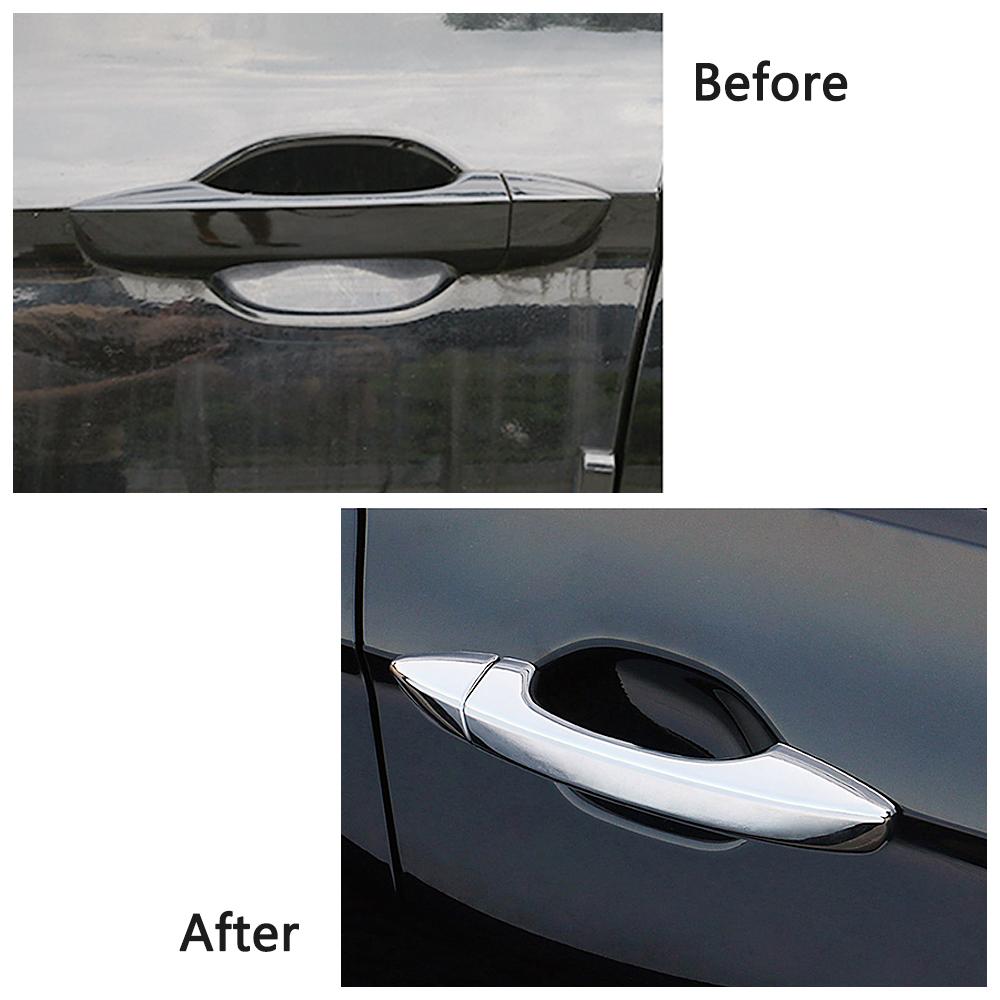 For Volkswagen VW Tiguan 2017-2024 Door Handle Cover Decoration Carbon Fiber Color Modify Refit Chrome Trim Protection Sticker