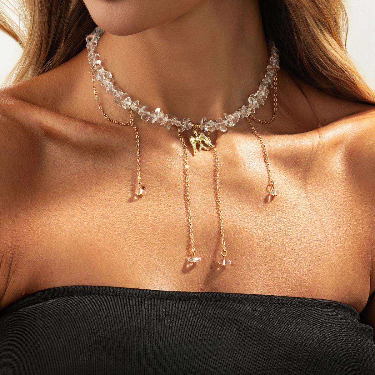 

Милое крутое ожерелье-кисточка с подвеской в виде звезды, нишевый дизайн, цепочка для ключиц с жемчужной крошкой для женщин, повседневные украшения для вечеринок в стиле INS