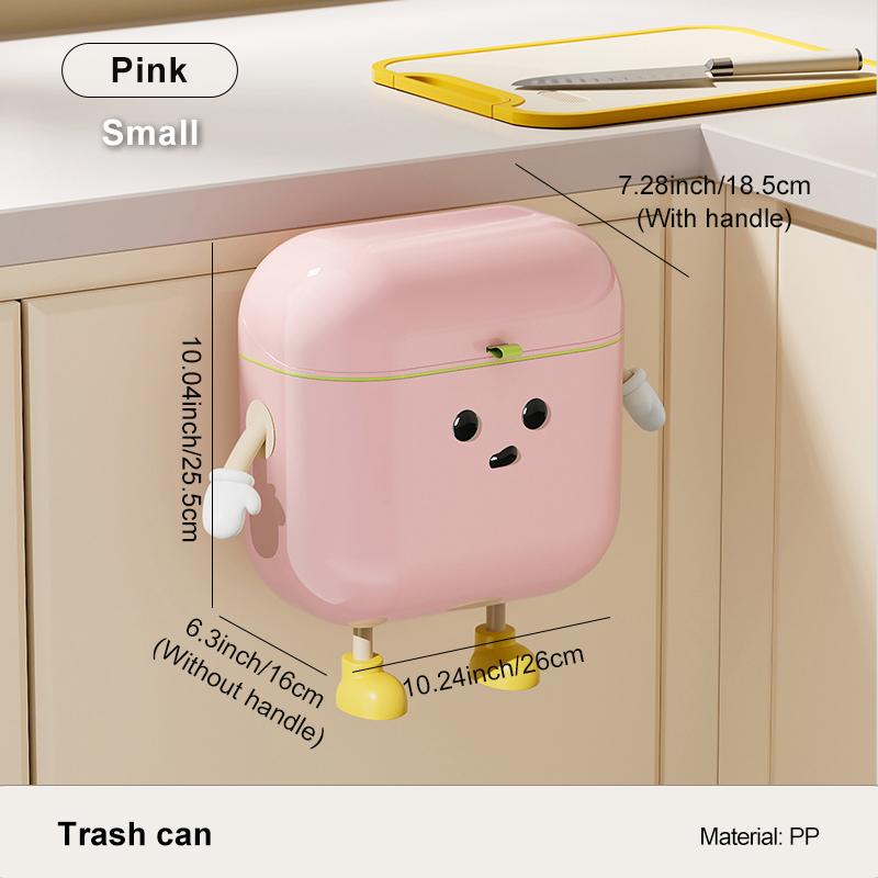 Compost Bin Kitchen for Counter Top or Under Sink, Plastic Hanging Trash Can with Lid, Wall Mounted Garbage Can for Bathroom,