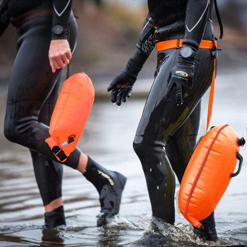 Outdoor Safety Swimming Buoy Multifunction Swim Float Bag With Waist Belt Waterproof Pvc Lifebelt Storage Bag For Water Sports