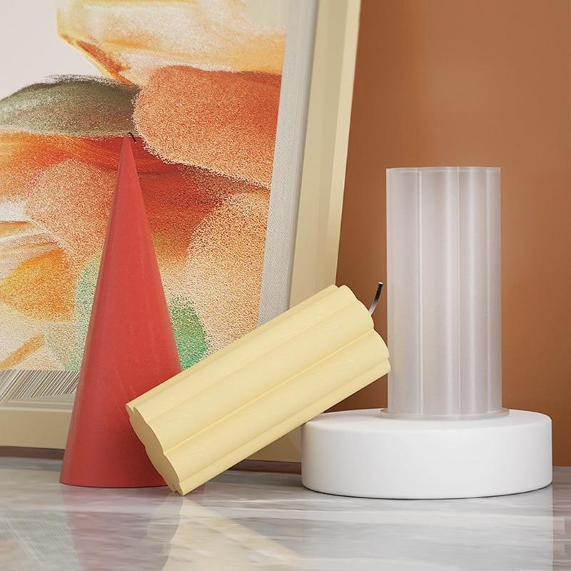 Cylinder Candle Silicone Mold for Candle Making,Aromatherapys Candle Resin Mould Cone Epoxy Resin Casting Mold for Soap