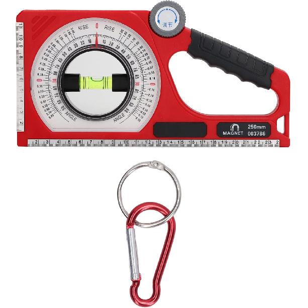 Kadimendium Inclinometer Angle Finder Angle Meter Magnetic Protractor Bubble Level Tool Angle Gauge Engineering Inclinometer Angle Locator with Hook