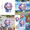 Whimsical Acrylic Flat Flower Dog Charm For Car Accessories Perfect For Owners Dog