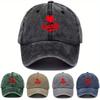 Pc Unisex Gewaschene Baseballkappe mit CANADA Buchstabenmuster und Ahornblatt-Design Verstellbarer Schnallenriemen Gemischte Farben Fashi