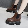 Thick-soled Martin Boots for Women's Autumn and Winter New Inner Height-increasing Boots Thick-heeled Short Boots One-pedal Versatile Cigarette Boots
