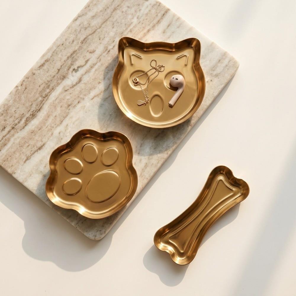 3pcs Earphone Key Organizer Cat Paw Ring Holder Trinket Dish Jewelry Storage Plate  Bedroom Use