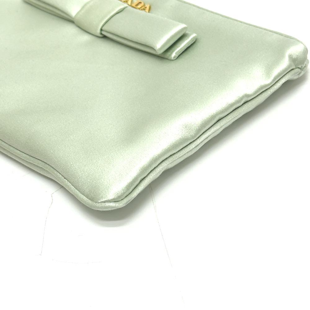 PRADA 1M1214 Logo ribbon Clutch Bag Makeup Pouch Multi-Pouch Cosmetics Pouch
