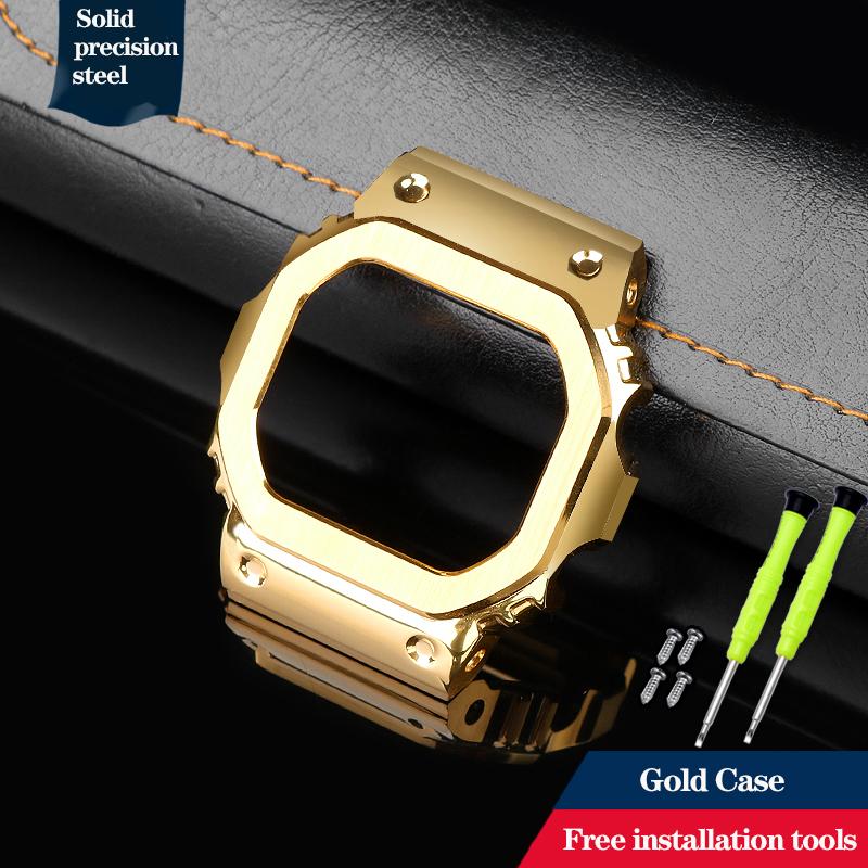 Boîtier et bracelet en acier inoxydable modifié de haute qualité pour Casio DW-5600 DW5600/5610 GW-B5600 GWM5610 Set Bracelet de montre en métal Lunette Outils