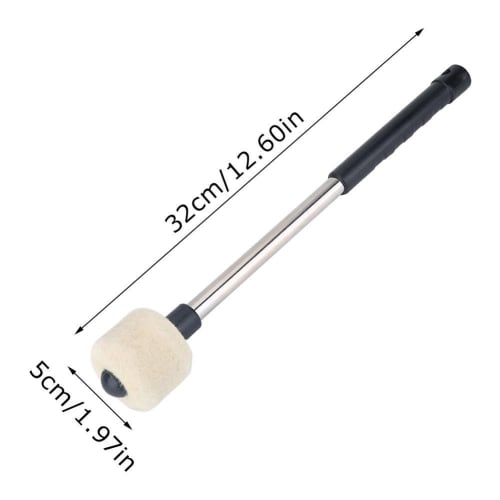 Bass Drum Mallet, Drumstick Mallet, Taiko Drum Stick, Stainless Steel, Firm Grip, Non-Slip, for Brass Band, Gong, Percussion, 1 Piece