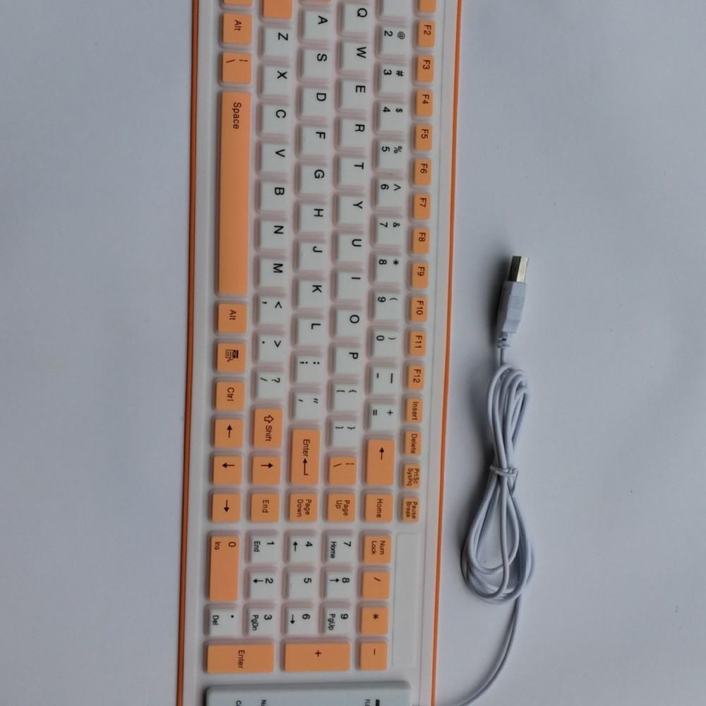 Soft Silicone Flexible Keyboard Foldable Wired Keyboard Colorful USB Keyboard  Home Use