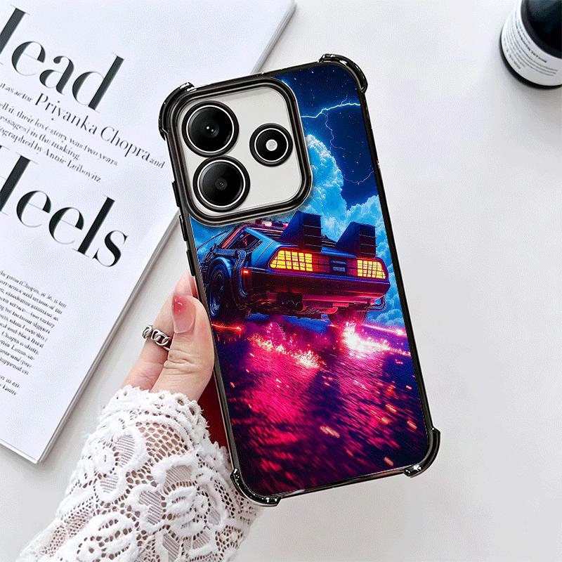 Back To The Future Plating Phone Case For Xiaomi Redmi Note 14 15 Pro Plus 13 12 11 11S 11T 10 9S 9 5G Anti-Fall Airabag Cover